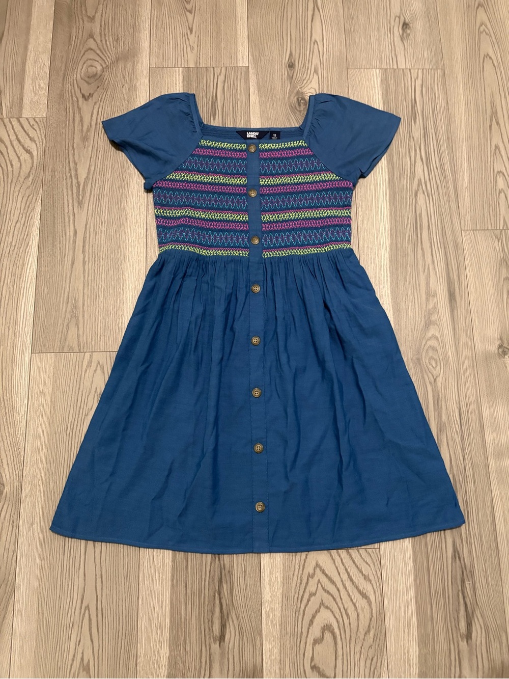 Lands End Girls Smocked Dress Size 12